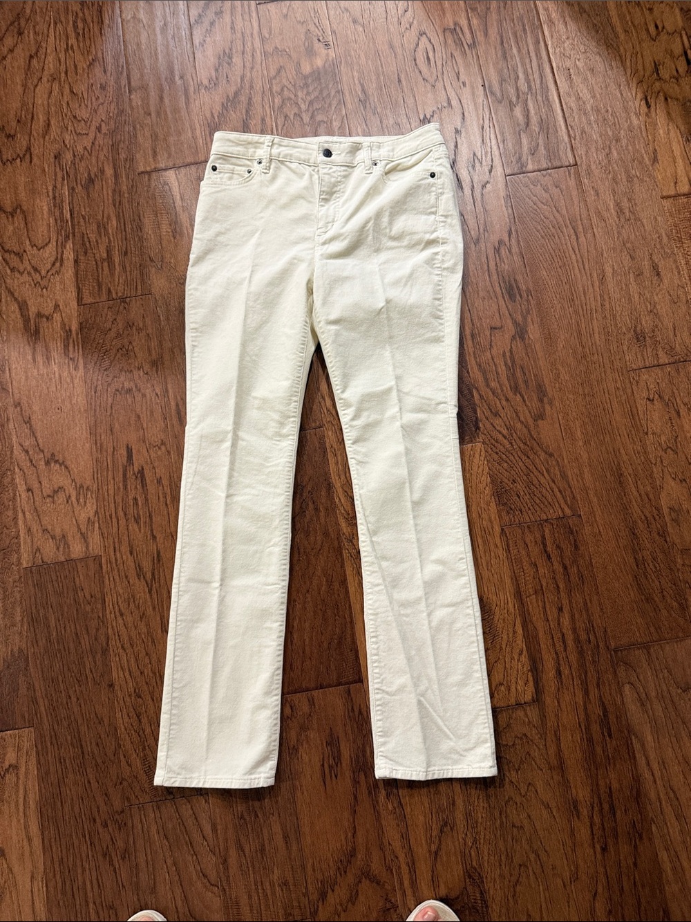 Polo by Ralph Lauren Cream Corduroy Straight-Leg Women's Jeans (New)